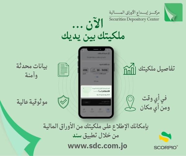اطلاع المباشر على ملكيات الأوراق المالية عبر تطبيق "سند"
